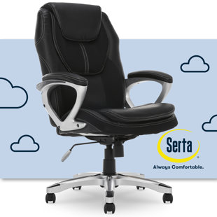 Serta Air Lumbar Bonded Leather Manager Office Chair Wayfair